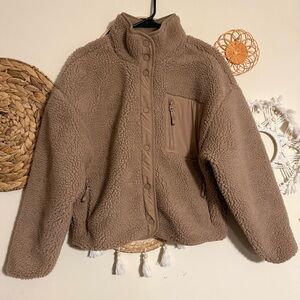 Fabletics Warm Brown Teddy Jacket